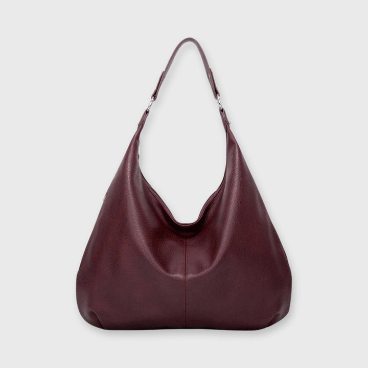 Cassie Vegan Leather Hobo Bag in Burgundy