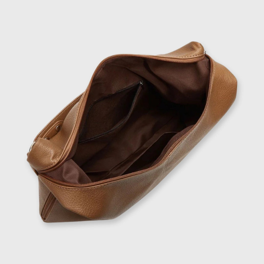Cassie Vegan Leather Hobo Bag in Tan