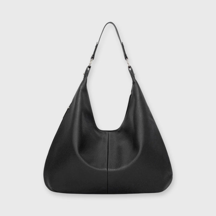 Cassie Vegan Leather Hobo Bag in Black