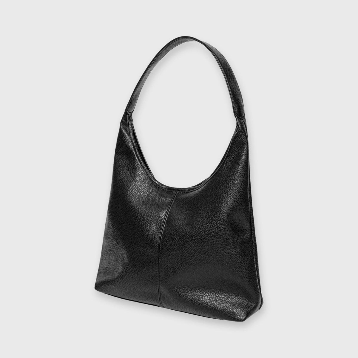 Jolie Vegan Leather Hobo Bag in Black
