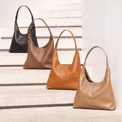 Jolie Vegan Leather Hobo Bag in Black