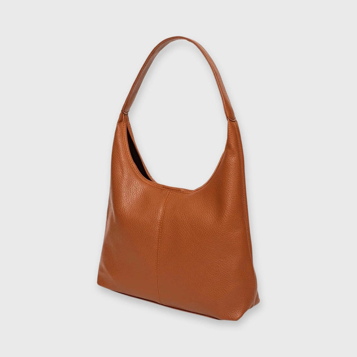 Jolie Vegan Leather Hobo Bag in Cognac
