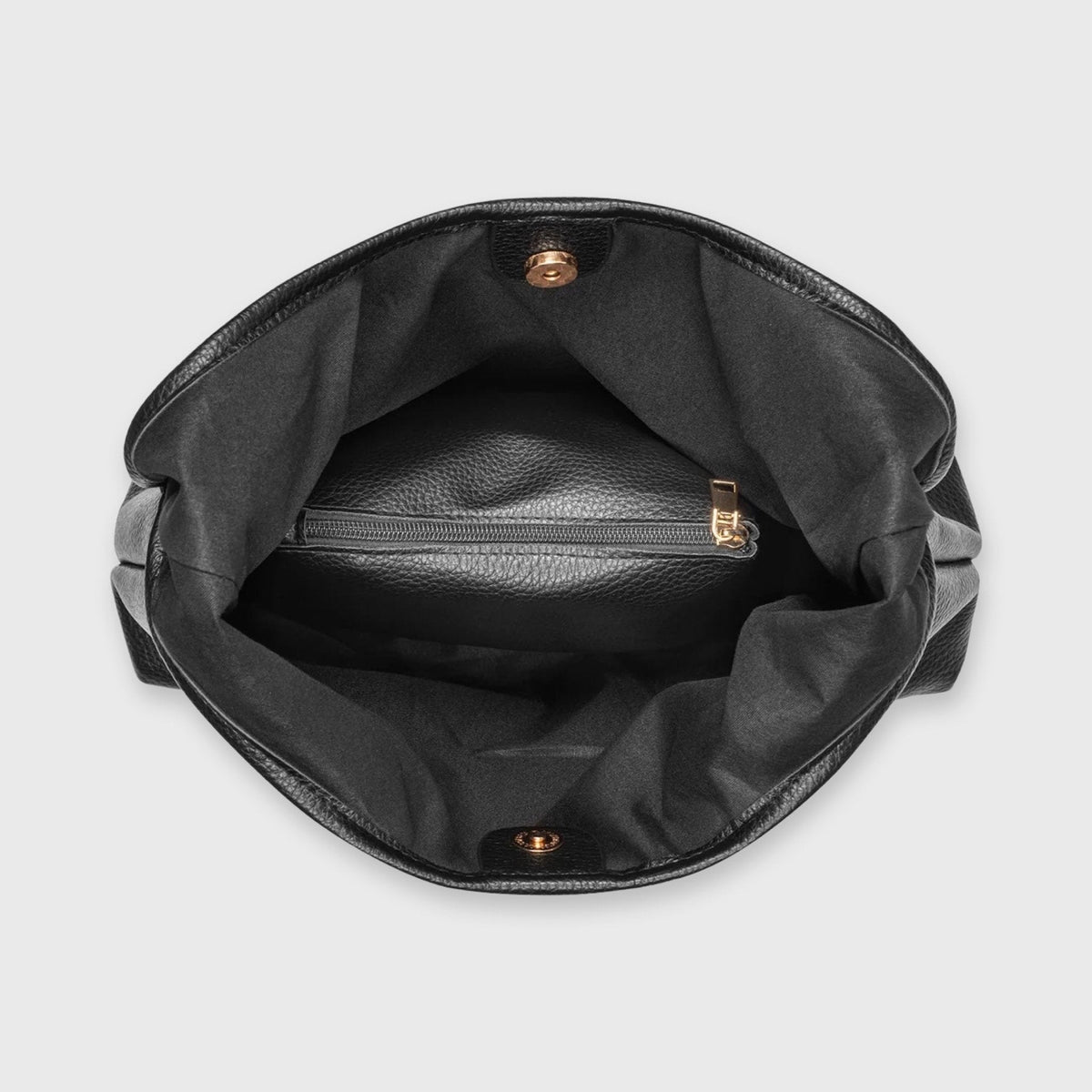 Jolie Vegan Leather Hobo Bag in Black