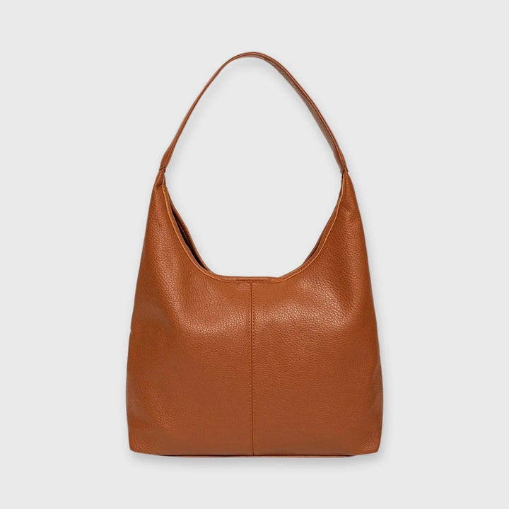 Jolie Vegan Leather Hobo Bag in Cognac