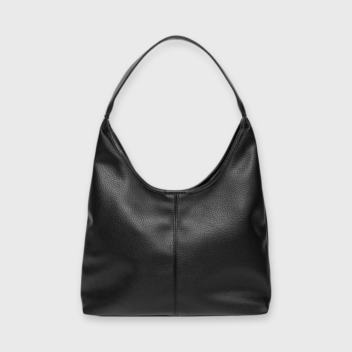 Jolie Vegan Leather Hobo Bag in Black