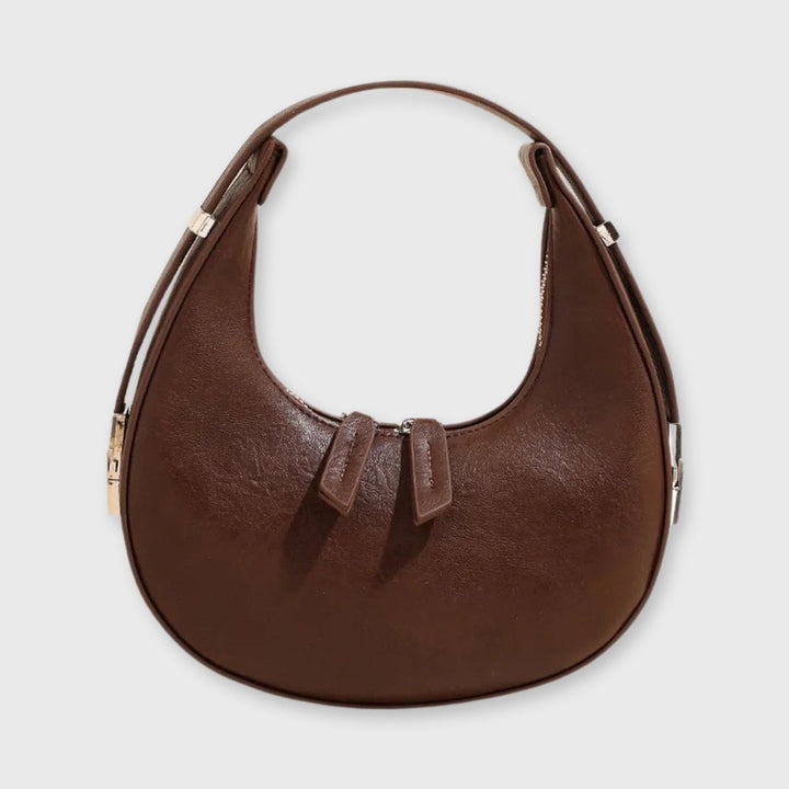 Moon Vegan Leather Crossbody Bag in Brown