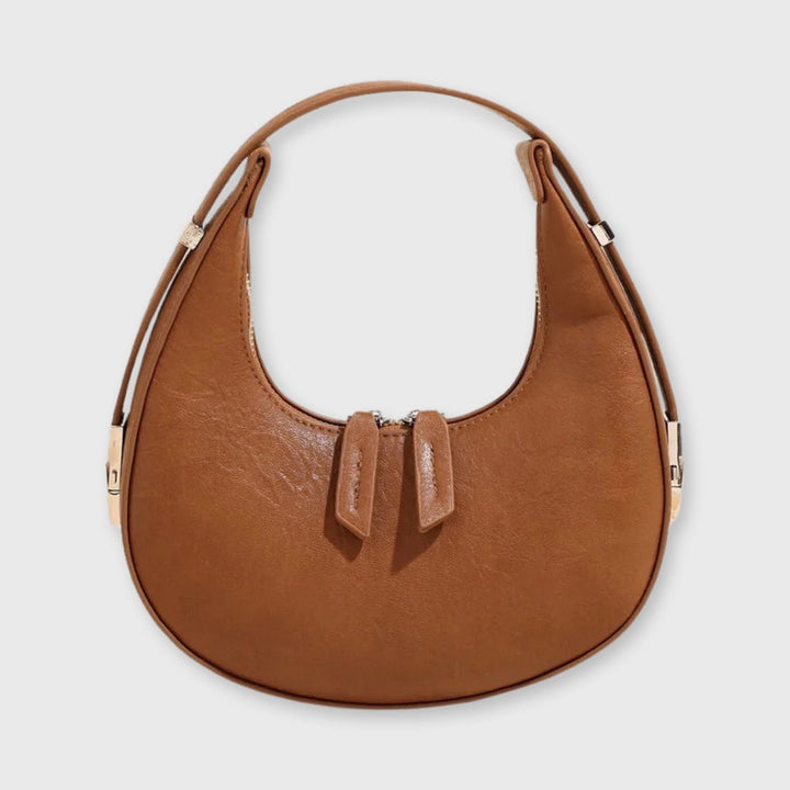 Moon Vegan Leather Crossbody Bag in Cognac