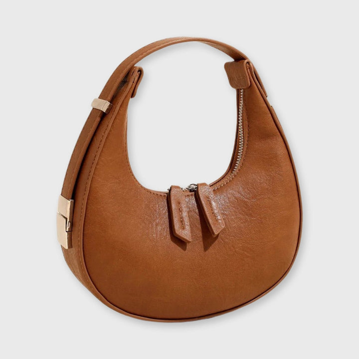 Moon Vegan Leather Crossbody Bag in Cognac