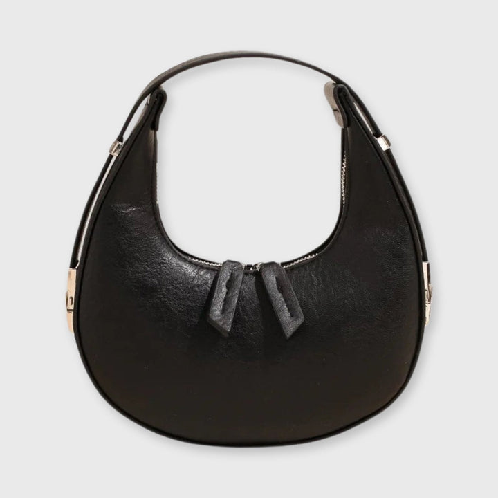 Moon Vegan Leather Crossbody Bag in Black