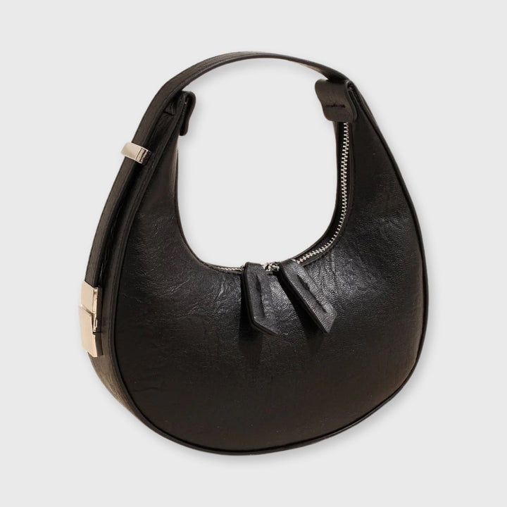 Moon Vegan Leather Crossbody Bag in Black