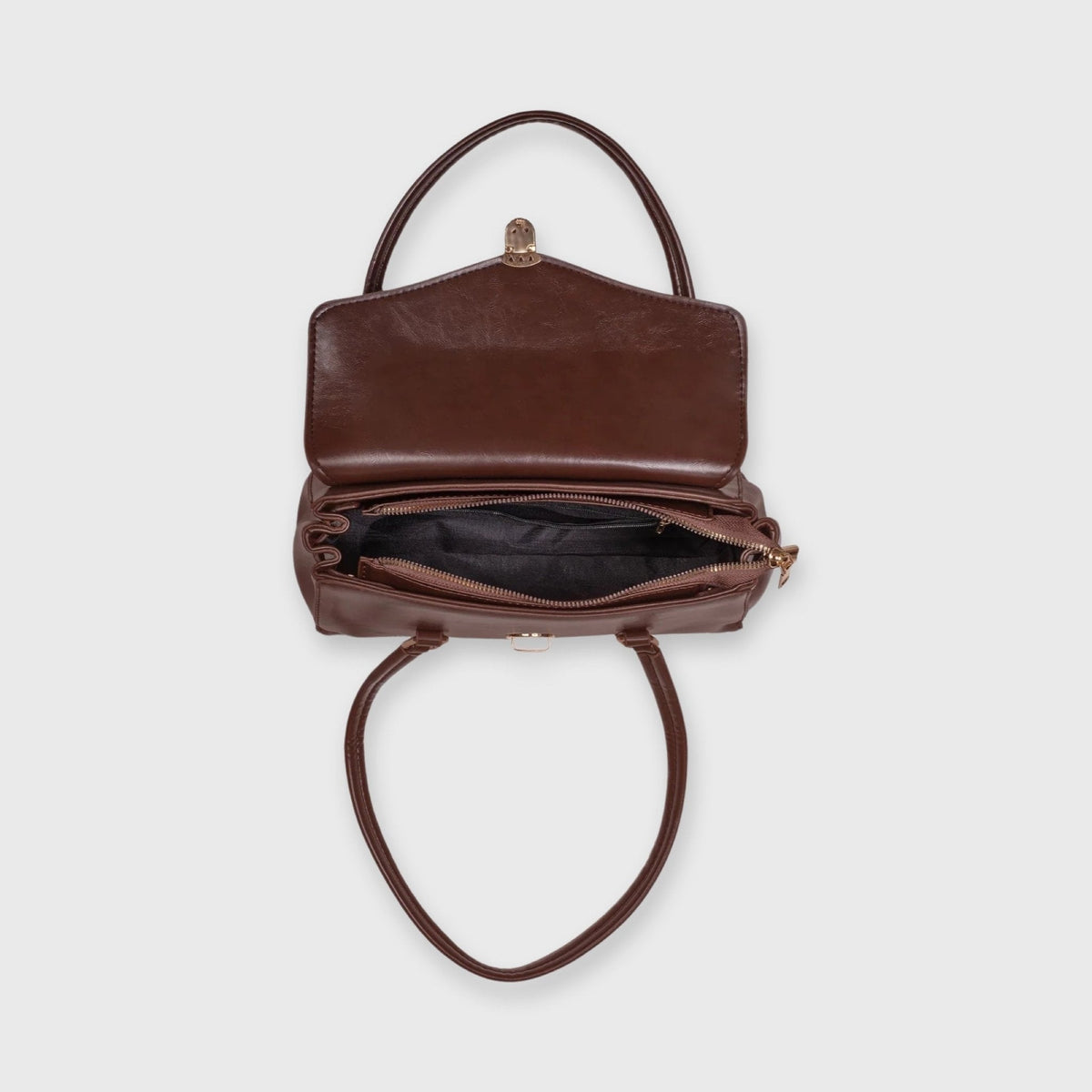 Vintage Work Baguette Shoulder Bag in Dark Brown